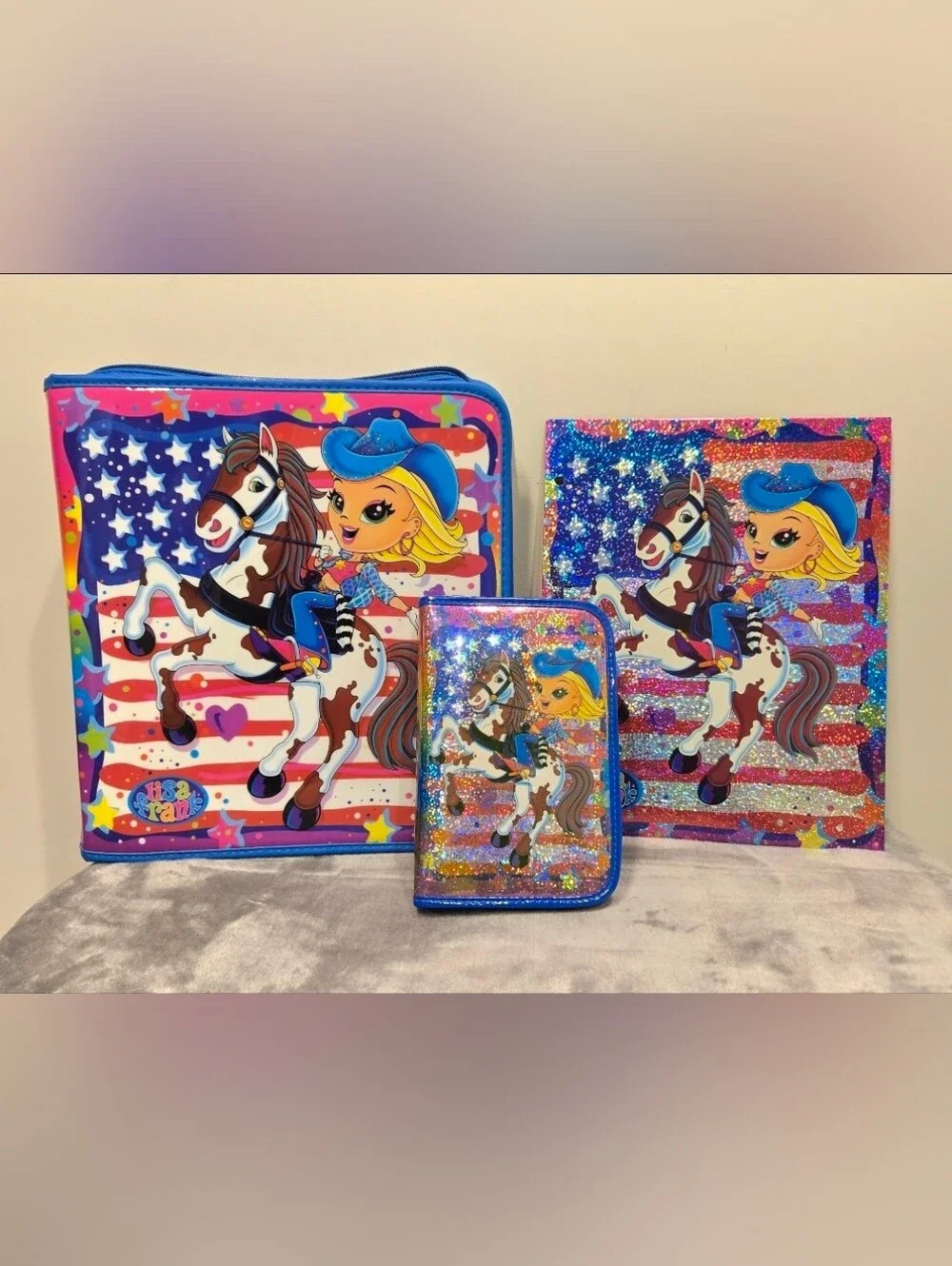 Vintage Lisa Frank American Cowgirl Binder Set w/ Folder & planner Y2K